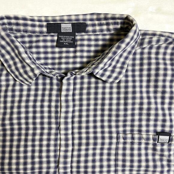 Vtg 90's Marithe Francois Girbaud Baggy Loose Button Up Men's 2XL Gray Blue Y2K - Picture 3 of 8